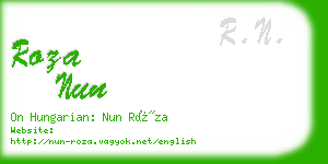 roza nun business card